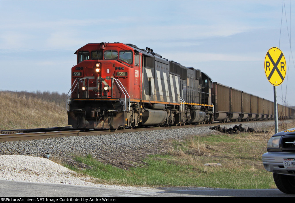 NB coal train C725 approaches Weyer Rd. with some nice power